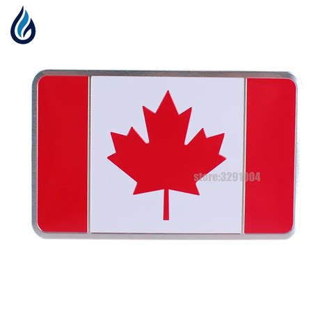 Aluminium Canadian Flag Emblem Car Stickers Auto Badge Decals For Honda ...