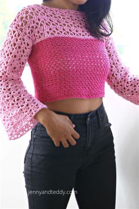 Lacy Crochet Sweater Top Free Pattern Jennyandteddy Crochet Top