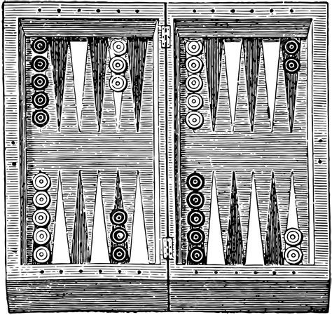 The Backgammon Board Vintage Illustration Board Table Vintage Vector ...