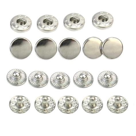 50x DIY Bouton Pression Métal 10mm Snap Buttons pr Bijoux Coudre