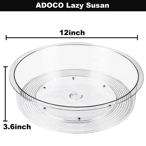 Adoco Lazy Susan Turntable Cabinet Organizer Inch Clear Plastic