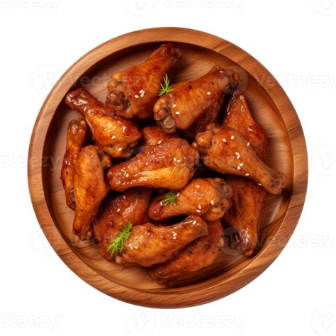 Ai Generated A Plate Of Chicken Wings Isolated On A Transparent