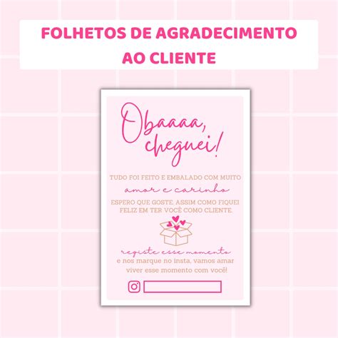 Folhetos De Agradecimento Super Fofo Obrigada Pela Compra Oba