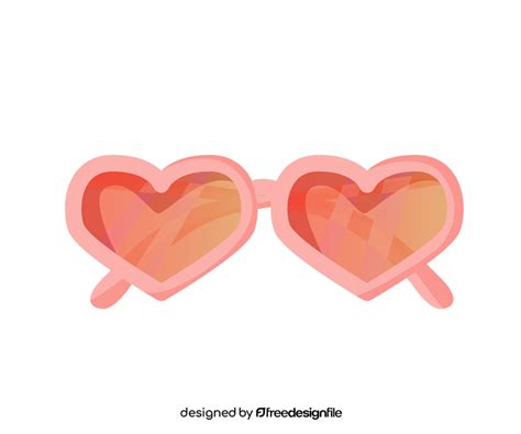 Heart Shaped Sunglasses For Girls Clipart Vector Free Download