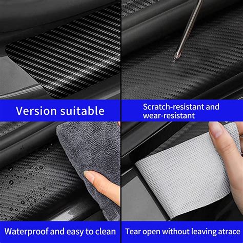 Car Door Sill Sticker Perodua Carbon Leather Protector Strip Logo Axia