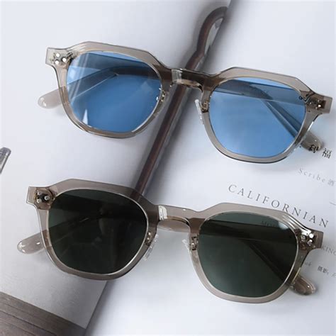 Peekaboo Korean Style Retro Sun Glasses For Women Tr Frame Polygon