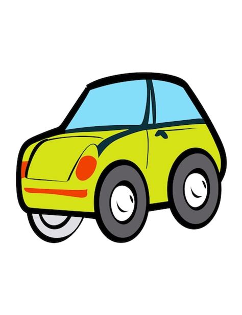 Carro Dos Desenhos Animados Clipart D Vector Design Vetor Premium