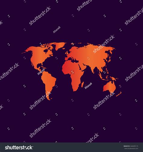 Political World Map Illustration Stock Vector Royalty Free 344695115