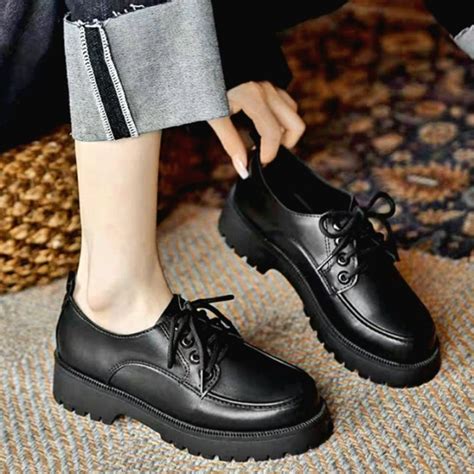 Jual Eya Shop Sepatu Docmart Wanita Sekolah Kulit Hitam Terbaru 2022