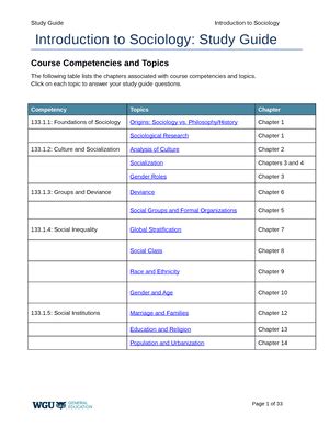 C Study Guide Completed Introduction To Sociology Study Guide