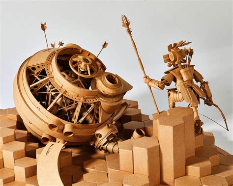 Intricate Cardboard Sculptures By Greg Olijnyk Daily Design