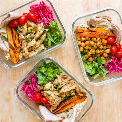 Chicken Shawarma Bowls With Hummus And Veggies Workweek Lunch