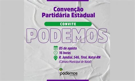 Podemos Oficializa Data Para Realizar Conven O Partid Ria Hilneth