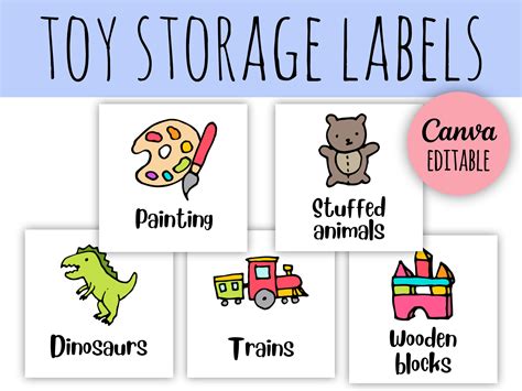 Toy Storage Labels Editable Printable Toys Organizer Toy Trofast Bin