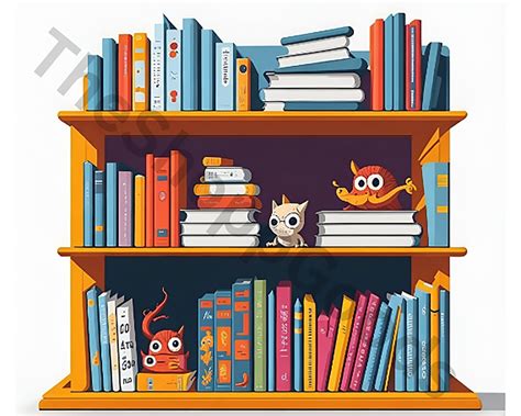 Book Shelf Clipart Bundle 12 High Quality  Png Cartoon Book Shelf Bookworm Art Nursery