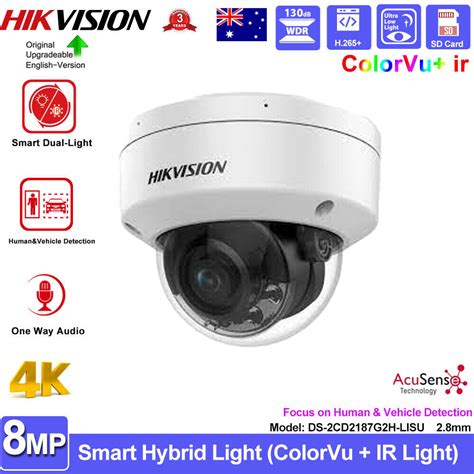 4K 8MP Hikvision ColorVu IR IP Camera Dual Light AcuSense Mic DS