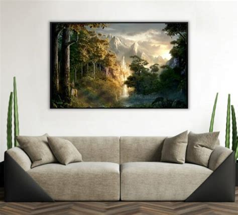 Rivendell beautiful landscape 17 – Handmade oil painting on canvas on ...