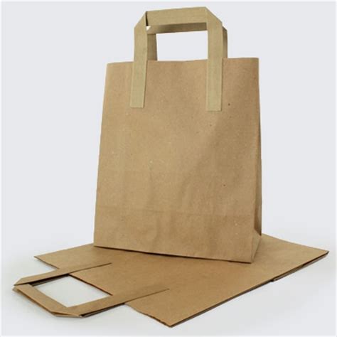 Brown Kraft Flat Handle Paper Carrier Bags