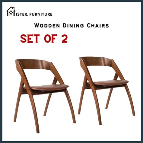 Set Of Mf Amella Solid Wood Dining Chair Office Chair Kerusi Makan