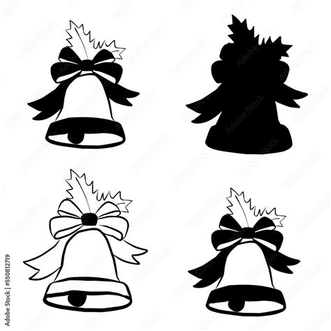 Set Of Bells Vector Icon Collection Isolated On White Ring Bell Ringing Bell Silhouette