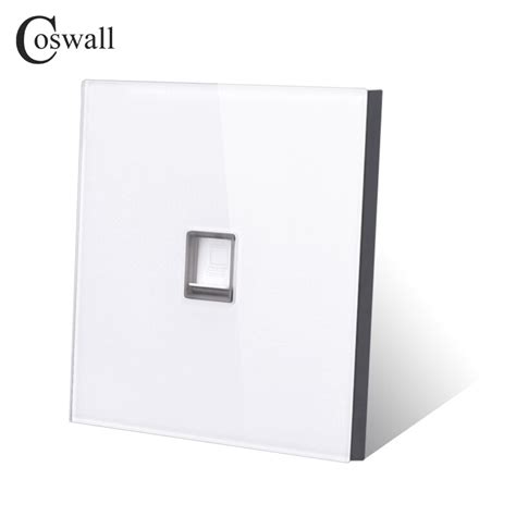 Coswall Crystal Tempered Full Glass Panel CAT5E 8 Grandado