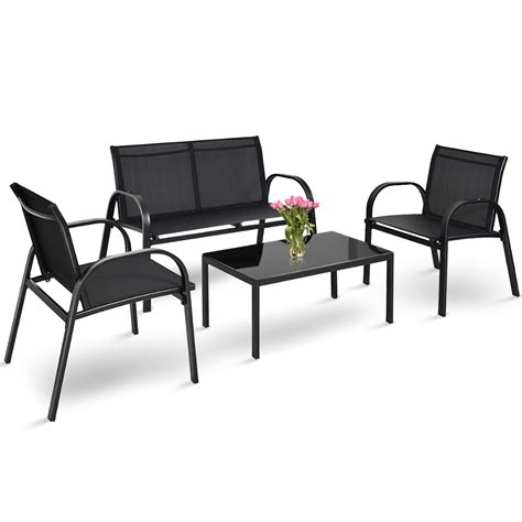 20++ Black Patio Furniture Set - HOMYHOMEE