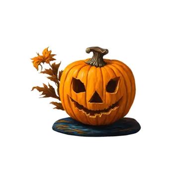 Smiley Spooky Orange Halloween Pumpkin Happy Halloween Cartoon