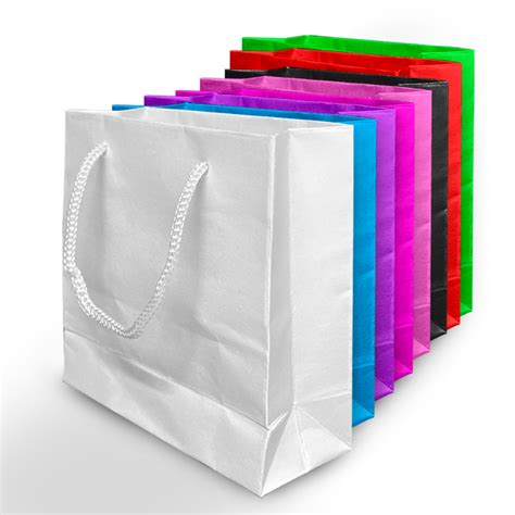 Kit 10 Sacolas De Papel Kraft Monolúcido Alça Diversas Cores