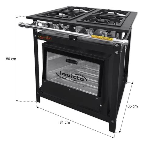 Fogão Industrial 4 Bocas Forno Baixa Pressão Invicto EvandroShop