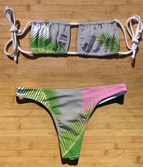 Swimwear Square Halter Tie Bikini Set Ocean Drive Thong Cheeky Full Coverage String Top