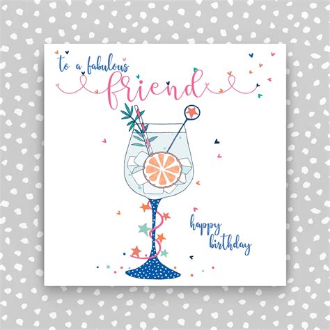 Happy Birthday Card For A Fabulous Friend Etsy Uk