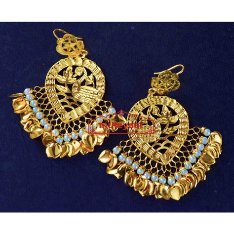 Ct Gold Plated Traditional Punjabi Earrings Tikka Set J