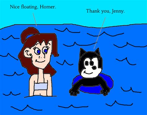 Jenny Watches Homer Float By Mjegameandcomicfan89 On Deviantart