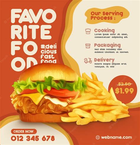 Premium Vector | Food burger with fries fast food restaurant menu design template