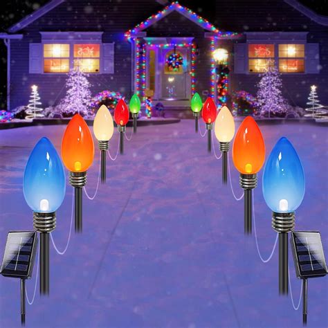 Pack Jumbo C Solar Christmas Lights Newest Outdoor Christmas