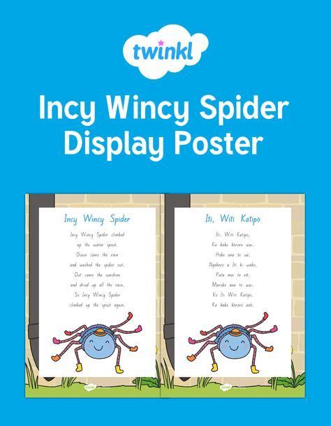 Incy Wincy Spider Display Poster English Te Reo M Ori Preschool