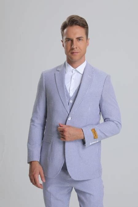 Seersucker Suit Summer Suit Cotton Suit Light Blue Walmart