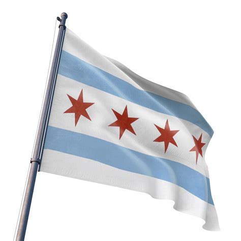 3x5 Feet City Of Chicago Flag Chicago Il Flags Polyester House Banner