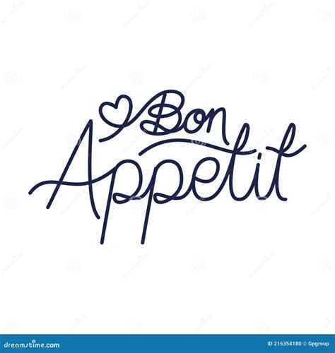 Bon Appetit Lettering Food Label Set Vector Illustration