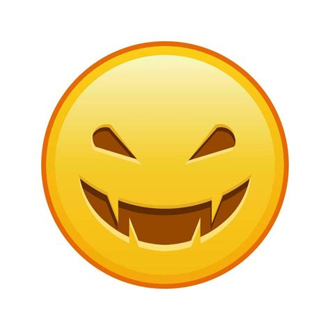 Scary halloween face Large size of yellow emoji smile 27294487 Vector ...