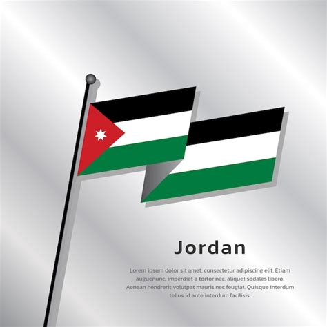 Premium Vector Illustration Of Jordan Flag Template