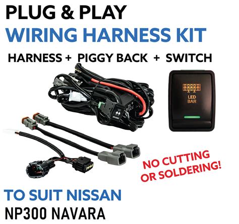 Plug And Play Driving Light Lightbar Wiring Harness For Nissan Navara