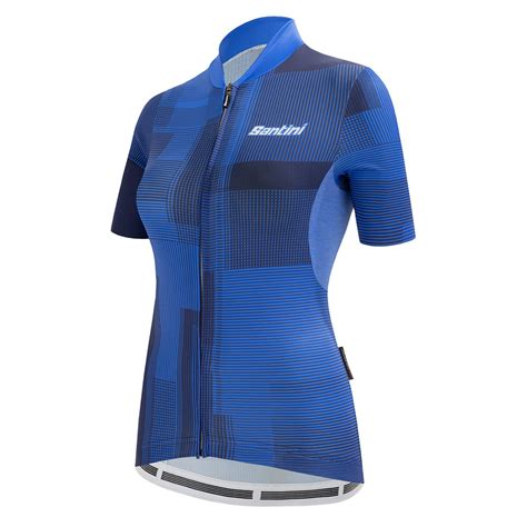 Santini Delta Kinetic Fietsshirt Korte Mouwen Blauw Dames