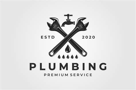 Plumbing Logo Vintage Vector Design Graphic By Uzumakyfaradita