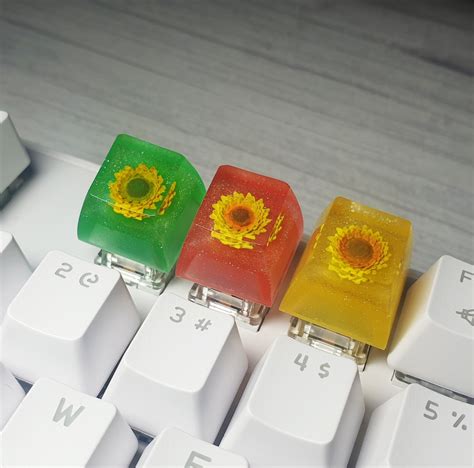 Sunflower Artisan Keycap Cherry Mx Mechanical Gaming Etsy