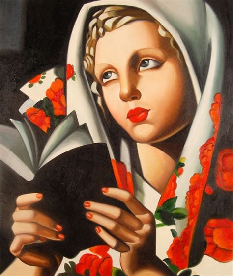 Falso Di Autore Donna Con Libro Di De Lempicka In Vendita