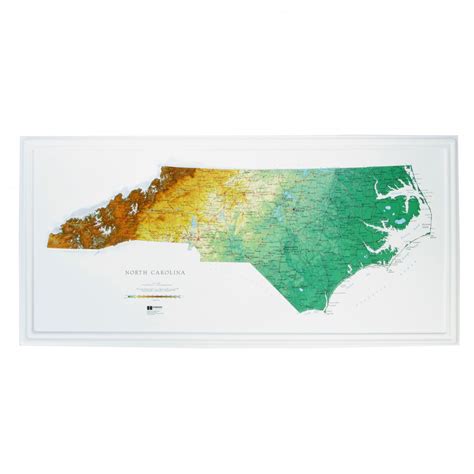 North Carolina State Raised Relief Map Large 39 1 2 X 18 1 2