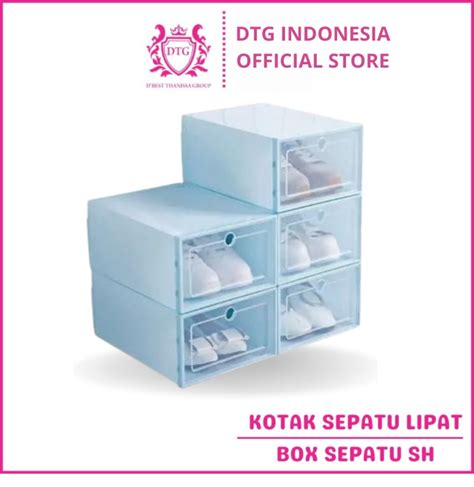 Dtg Indonesia Kotak Sepatu Lipat Transparan Tebal Shoes Storage Box