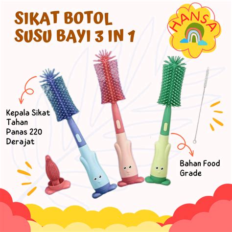 Jual Sikat Botol Set In Sikat Cuci Botol Bayi Silicon Portable