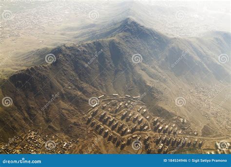 A High Rise Building At Behind Of Mountain Kabul Afghanistan Stock